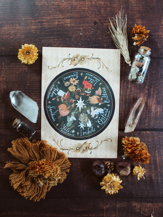 Wheel of the Year A5 Art Print