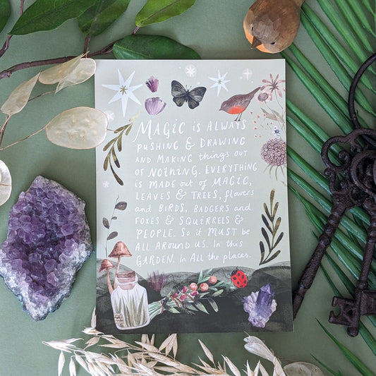 SALE Secret Garden Quote A5 Art Print
