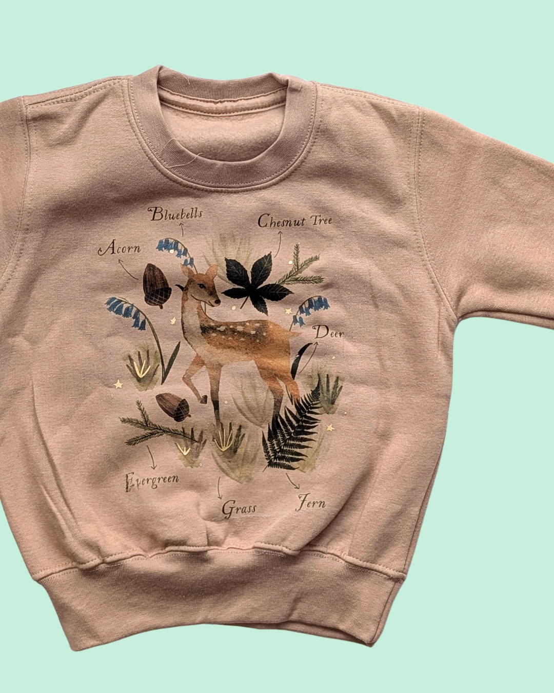 SALE Deer Design Nude Jumper 3-4 (faulty, see pics)