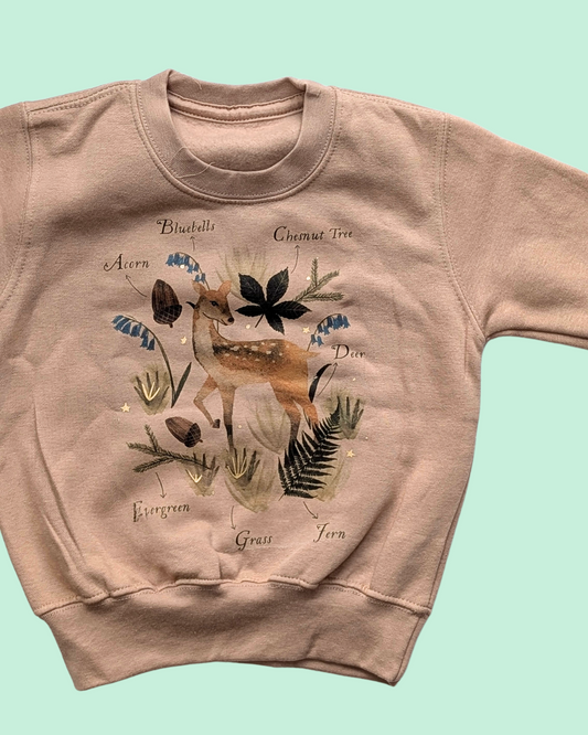 SALE Deer Design Nude Jumper 3-4 (faulty, see pics)