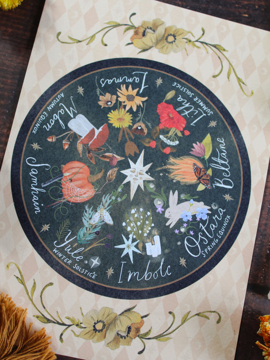 Wheel of the Year A5 Art Print
