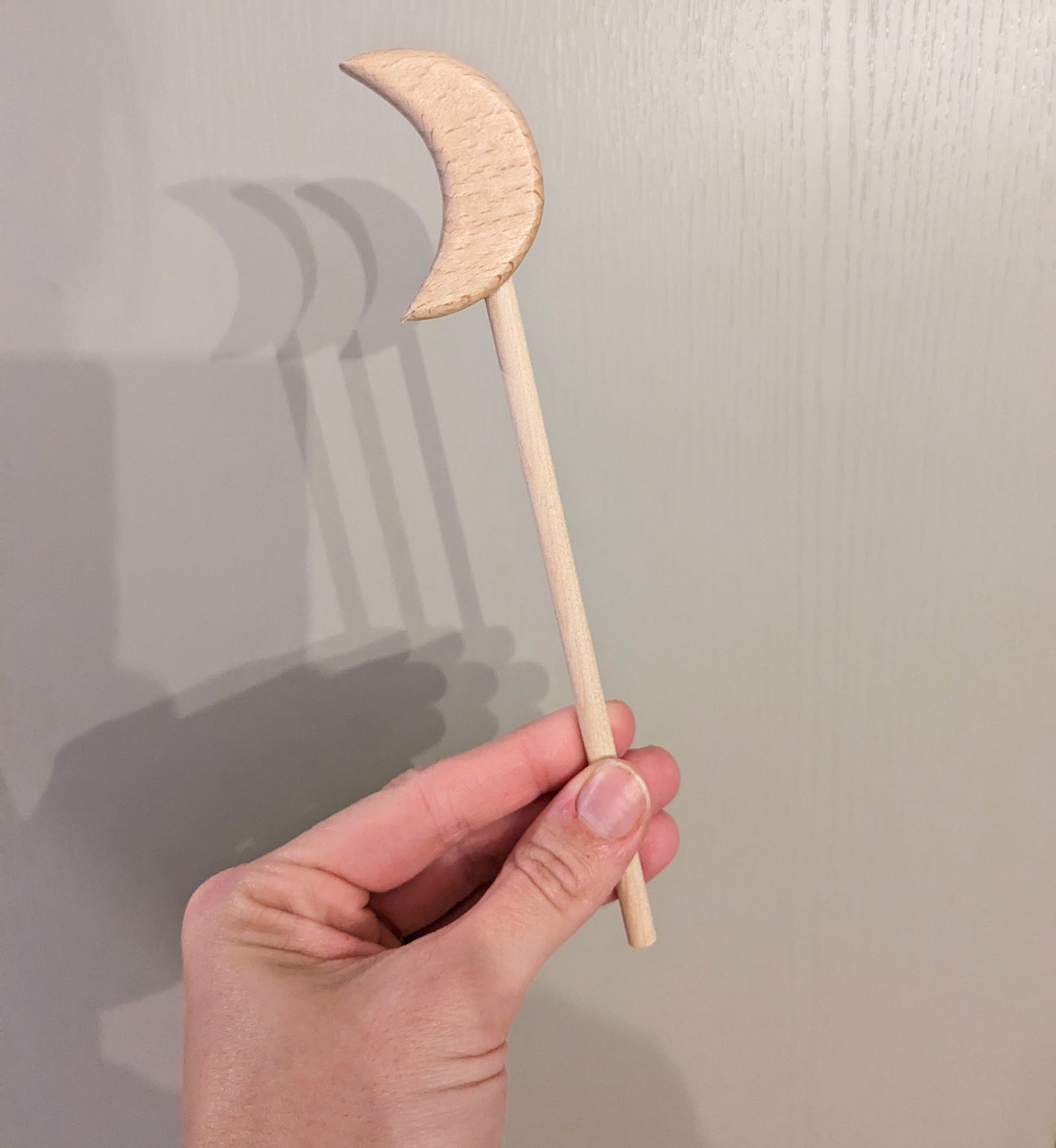 SALE Wooden Crescent Moon Wand