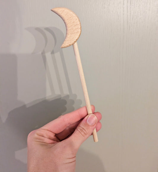 SALE Wooden Crescent Moon Wand