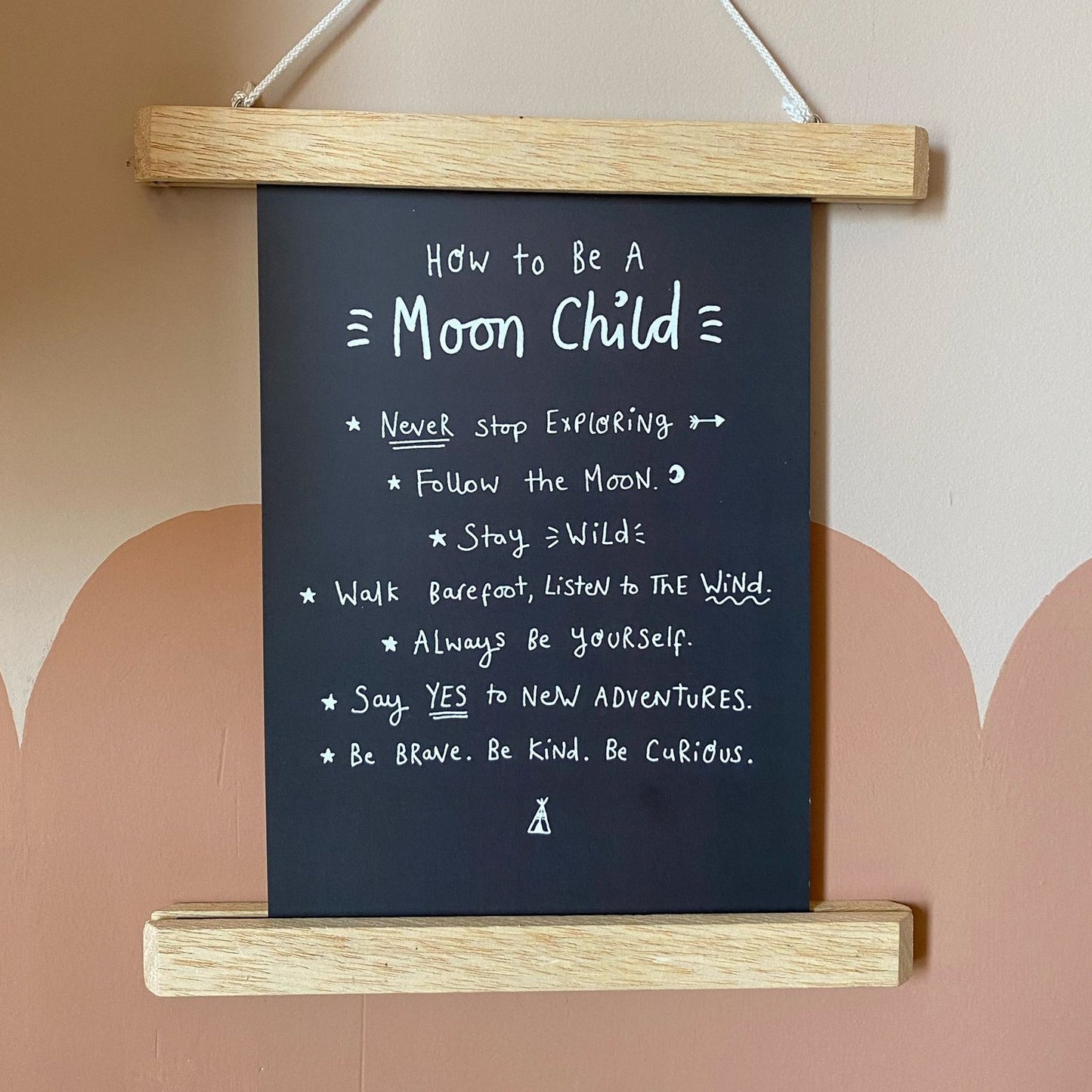 SALE How To Be a Moon Child Black Art Print