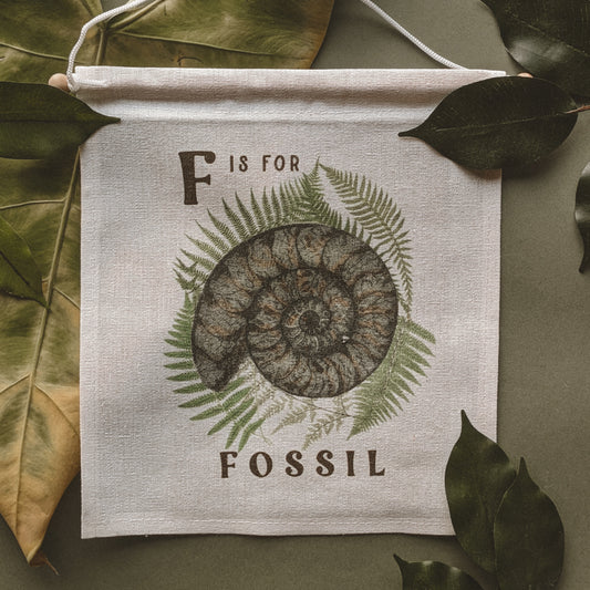 F is for Fossil - Wall Hanging Pennant